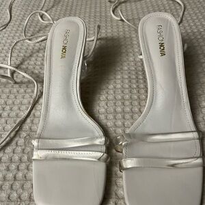 Fashion Nova Laced Elegant White Heels
